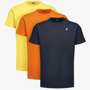 Edwing Ronde Mouwen Drie Packblauw D-Oranje-Geel>K-WAY Fashion